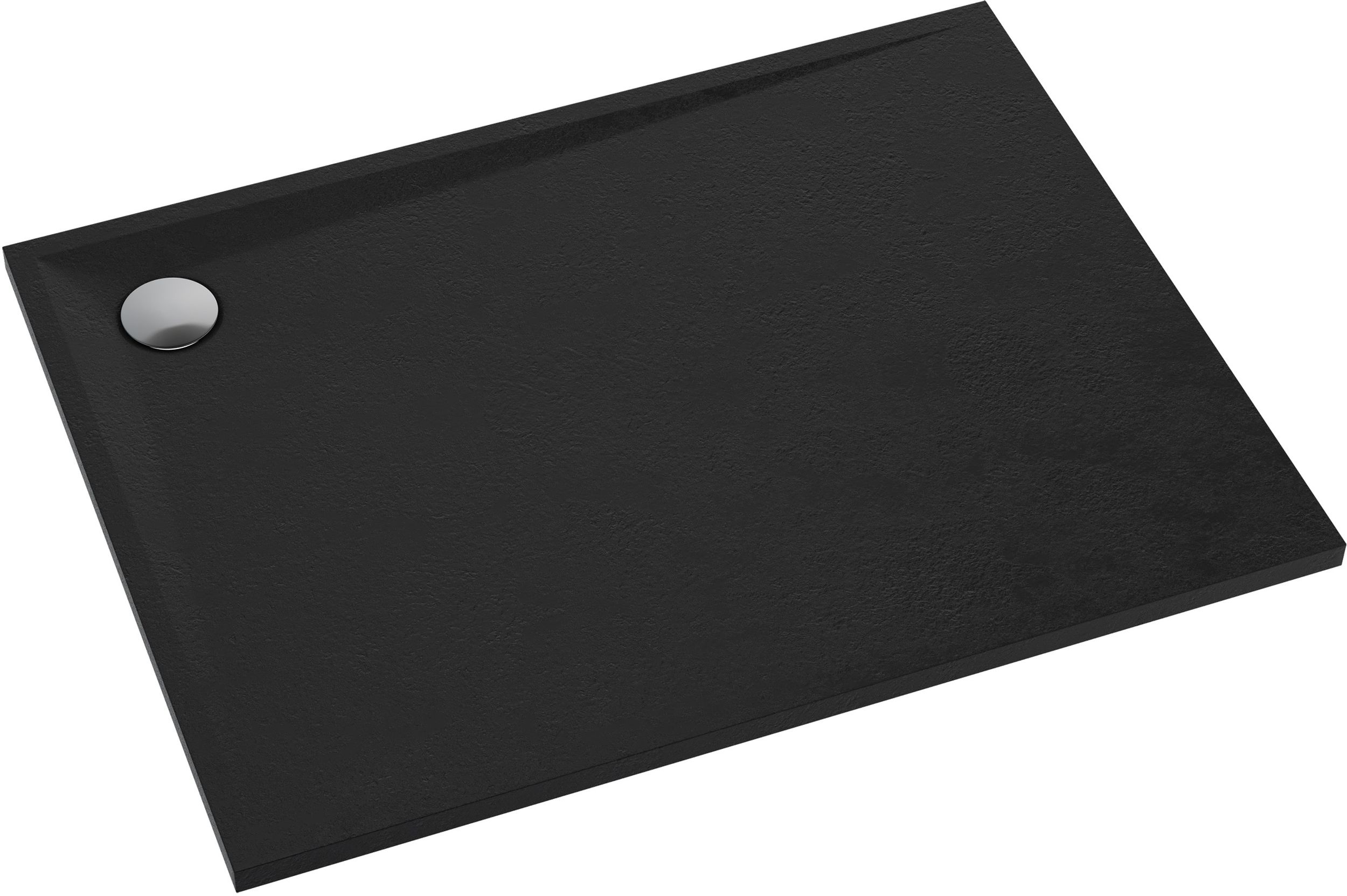 Omnires Stone plato de ducha rectangular 100x90 cm negro STONE90/100BL
