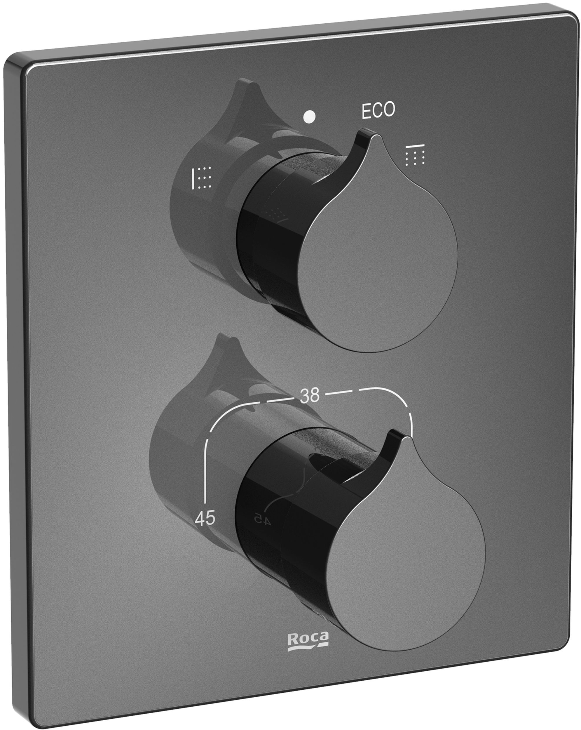 Roca Insignia Black grifo de bañera y ducha empotrado con termostato negro A5A0C3ACN0