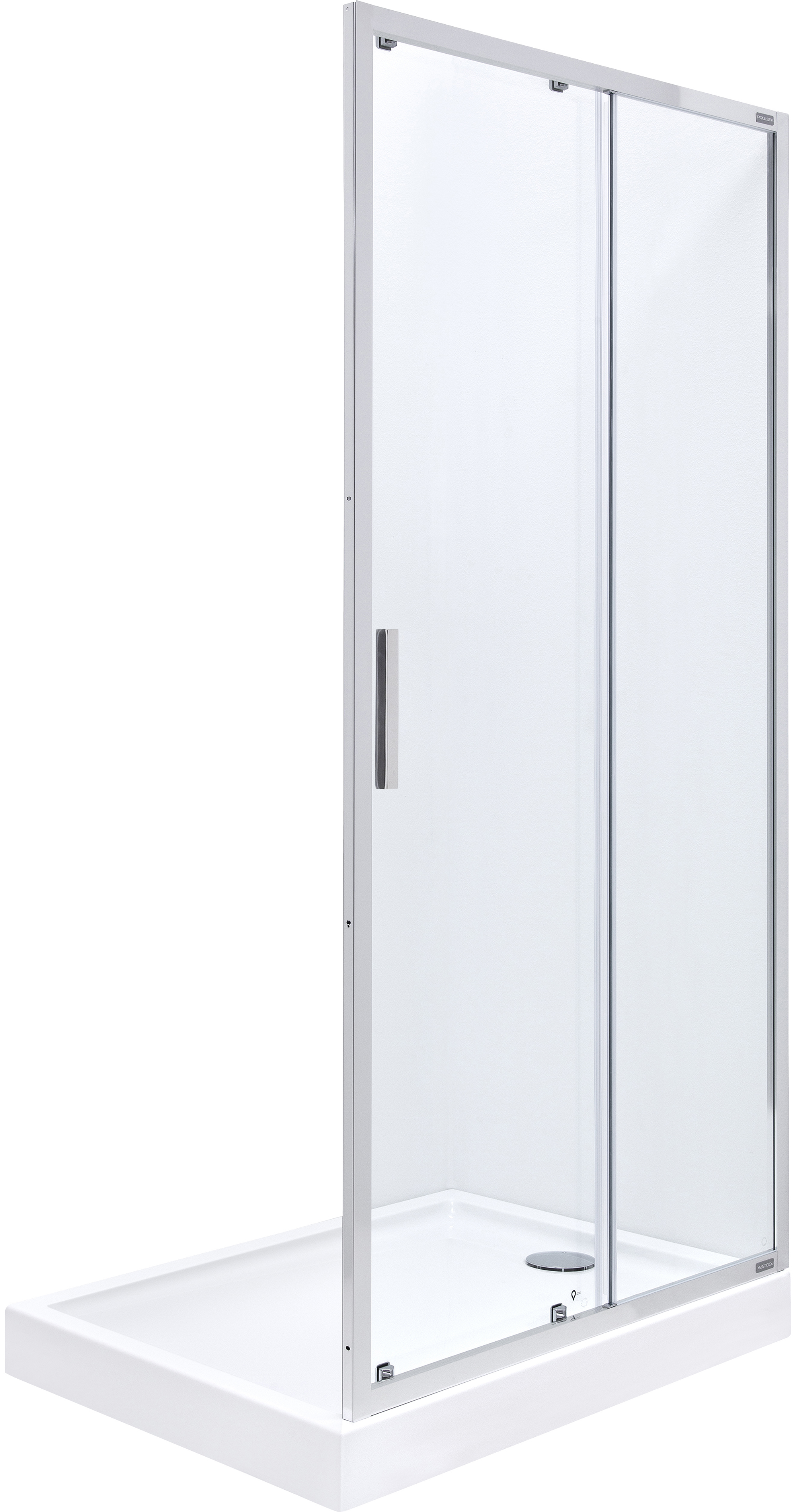 Roca Town-N puerta de ducha 140 cm corredera cromo brillante/vidrio transparente AMP2814012M