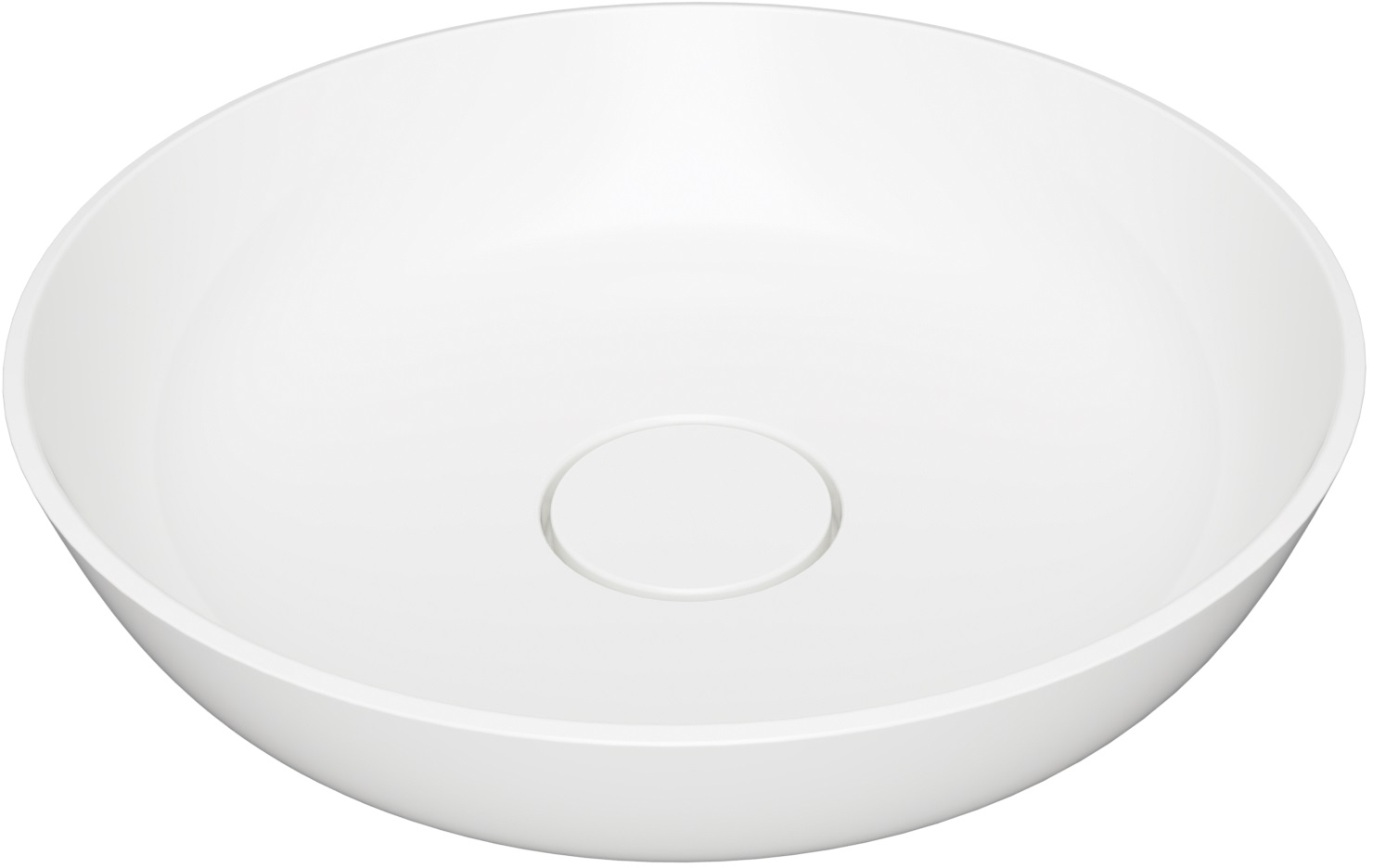 Omnires Silk M+ lavabo 40x40 cm circular sobre encimera blanco SILKR400BP