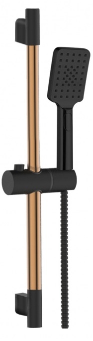 Invena Midnight conjunto de ducha a pared negro AU-35-014