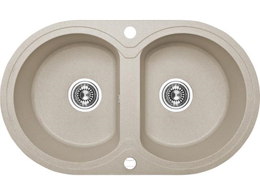 Laveo Dafne fregadero de granito 78x47 cm beige SBD420T