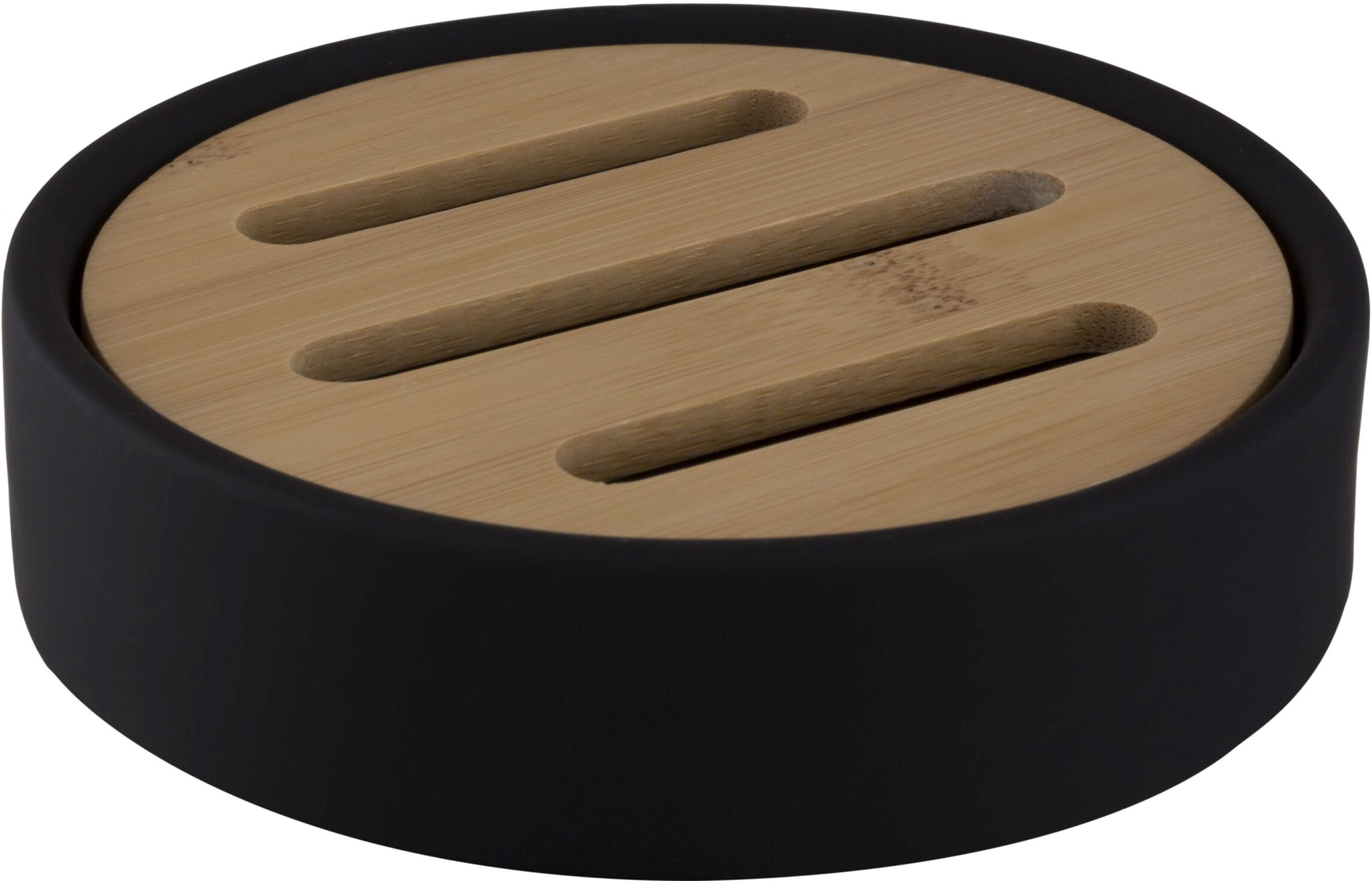 BISK Umbra jabonera sin soporte negro-madera 07982