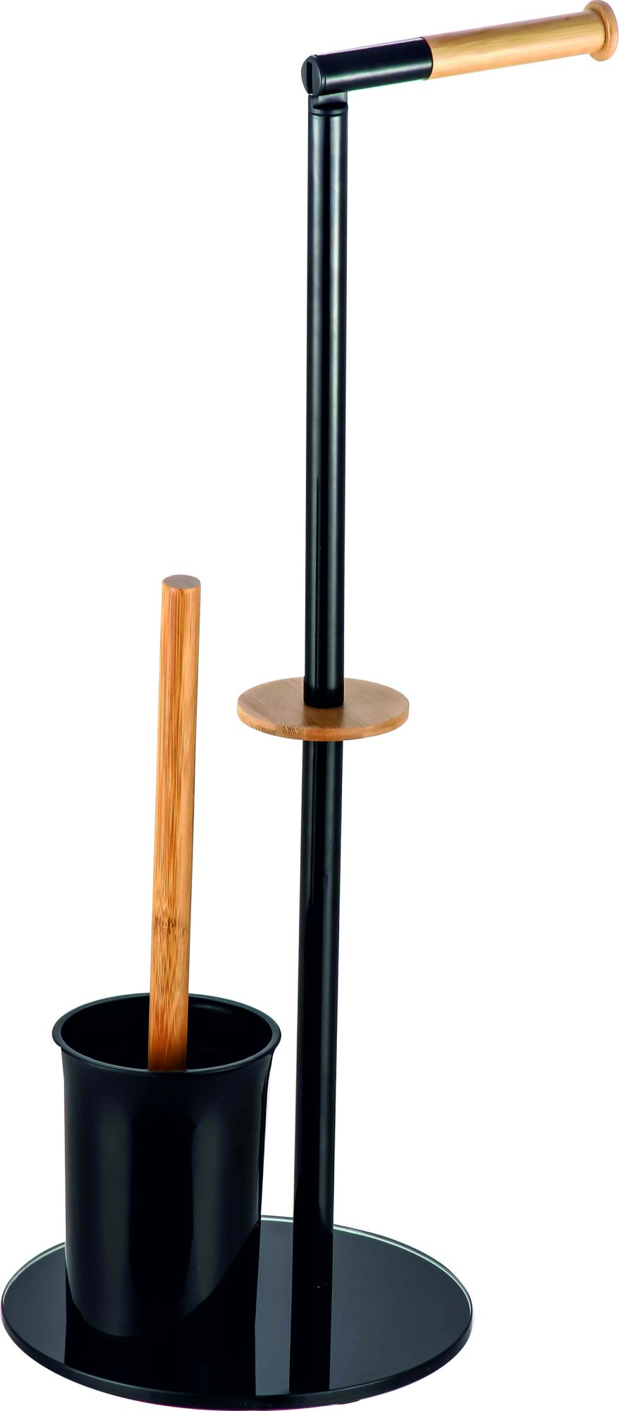 BISK Umbra escobilla de baño apoyado negro-madera 07986