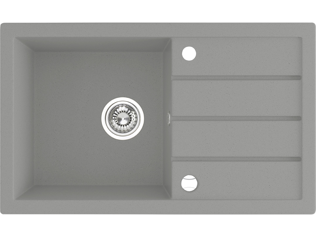 Laveo Trzynastka fregadero de granito 79x48 cm gris/grafito/ónix SBP511T
