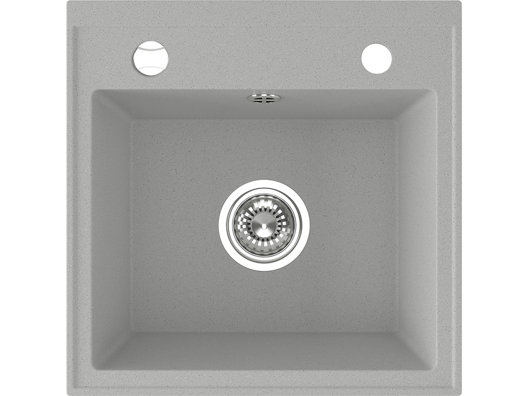 Laveo Trzynastka fregadero de granito 44x44 cm gris/grafito/ónix SBP510T