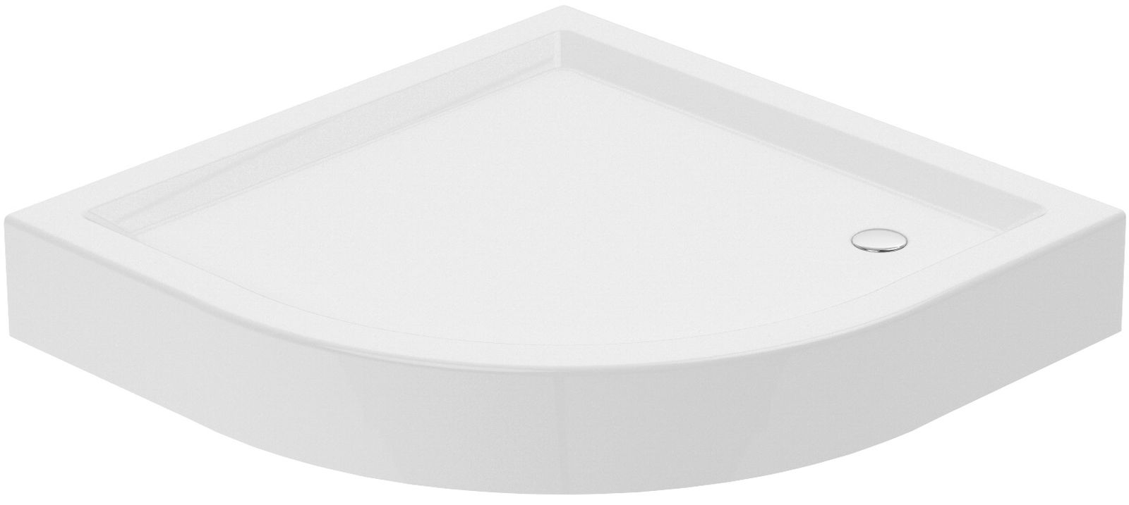 New Trendy Feria plato de ducha semicircular 80x80 cm blanco BL-0007