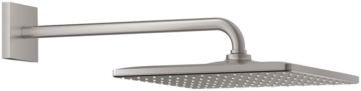 Grohe Rainshower brazo de ducha con efecto lluvia 31x31 cm cuadrada SuperSteel 26564DC0