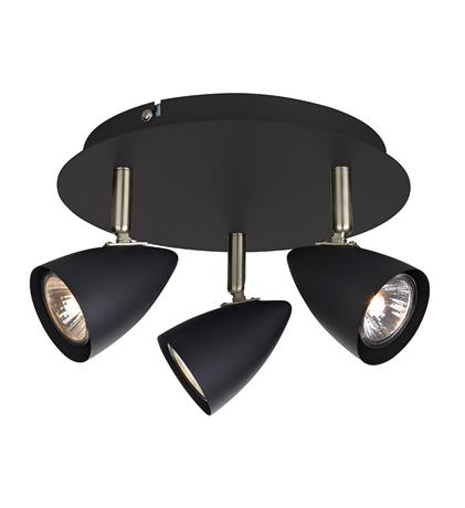 Markslöjd Ciro lámpara de techo 3x7 W negro-acero 107411