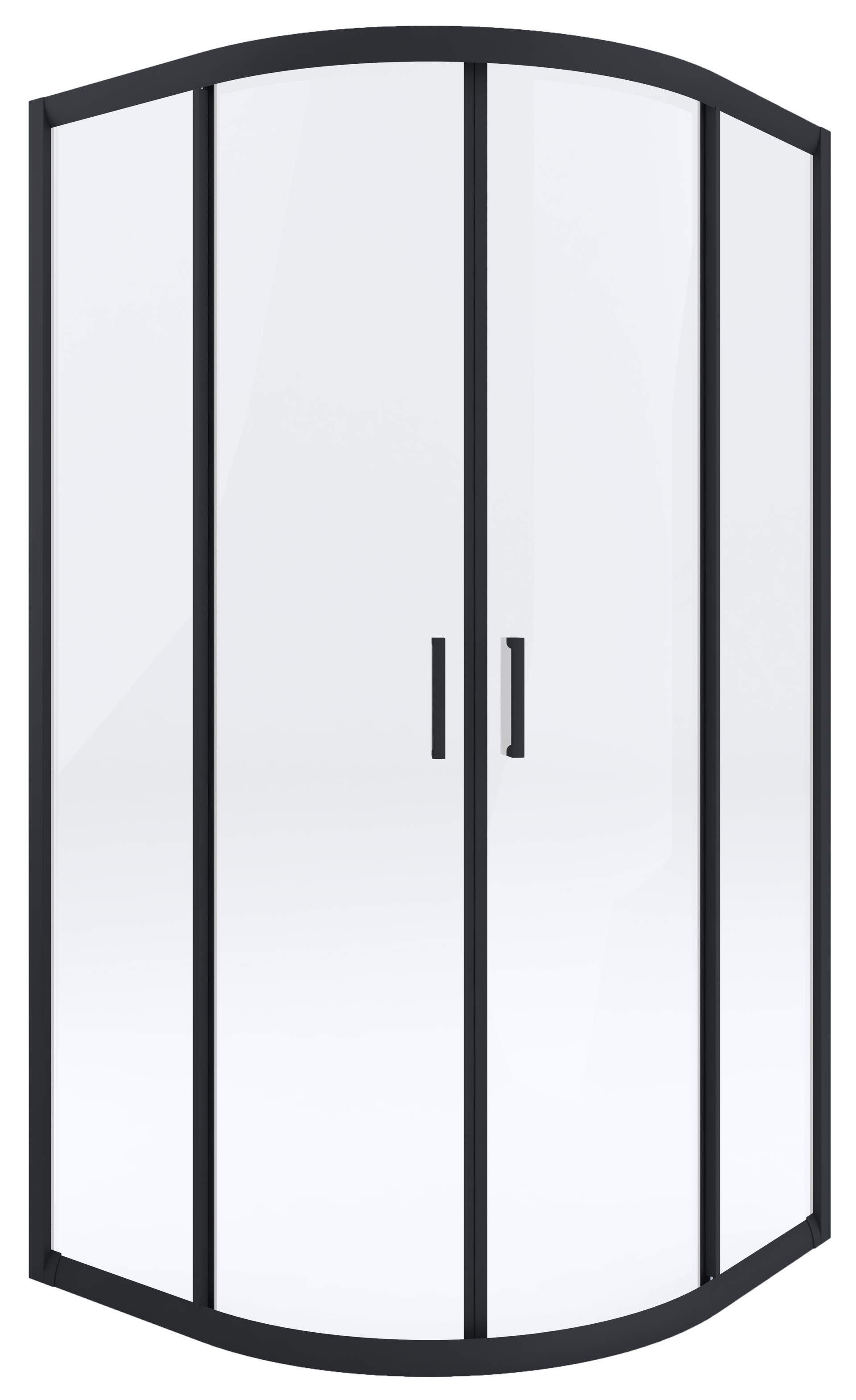 Deante Funkia cabina de ducha 80x80 cm semicircular negro mate/vidrio transparente KYP_N52K
