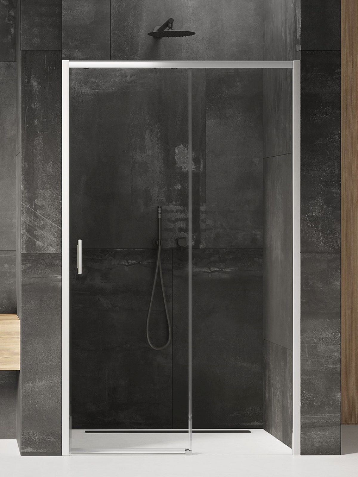 New Trendy Prime puerta de ducha 110 cm corredera cromo brillante/vidrio transparente D-0301A