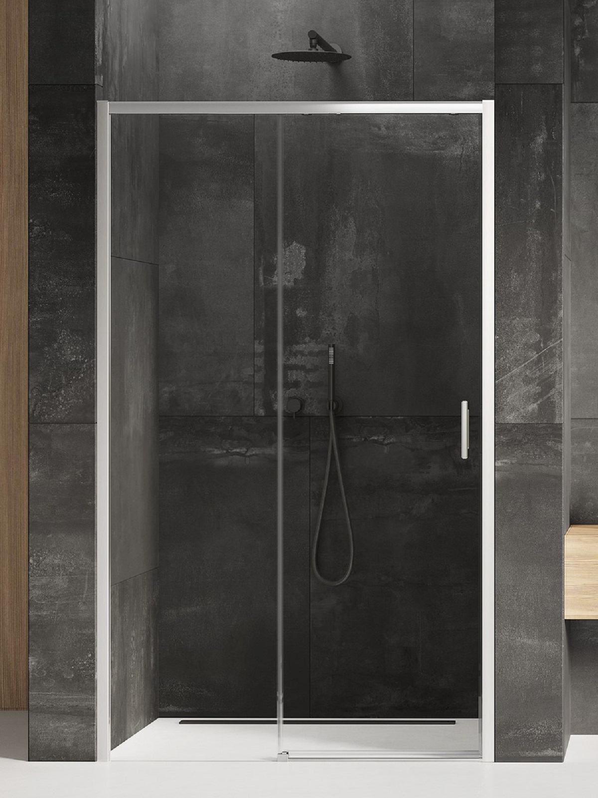 New Trendy Prime puerta de ducha 130 cm corredera cromo brillante/vidrio transparente D-0304A