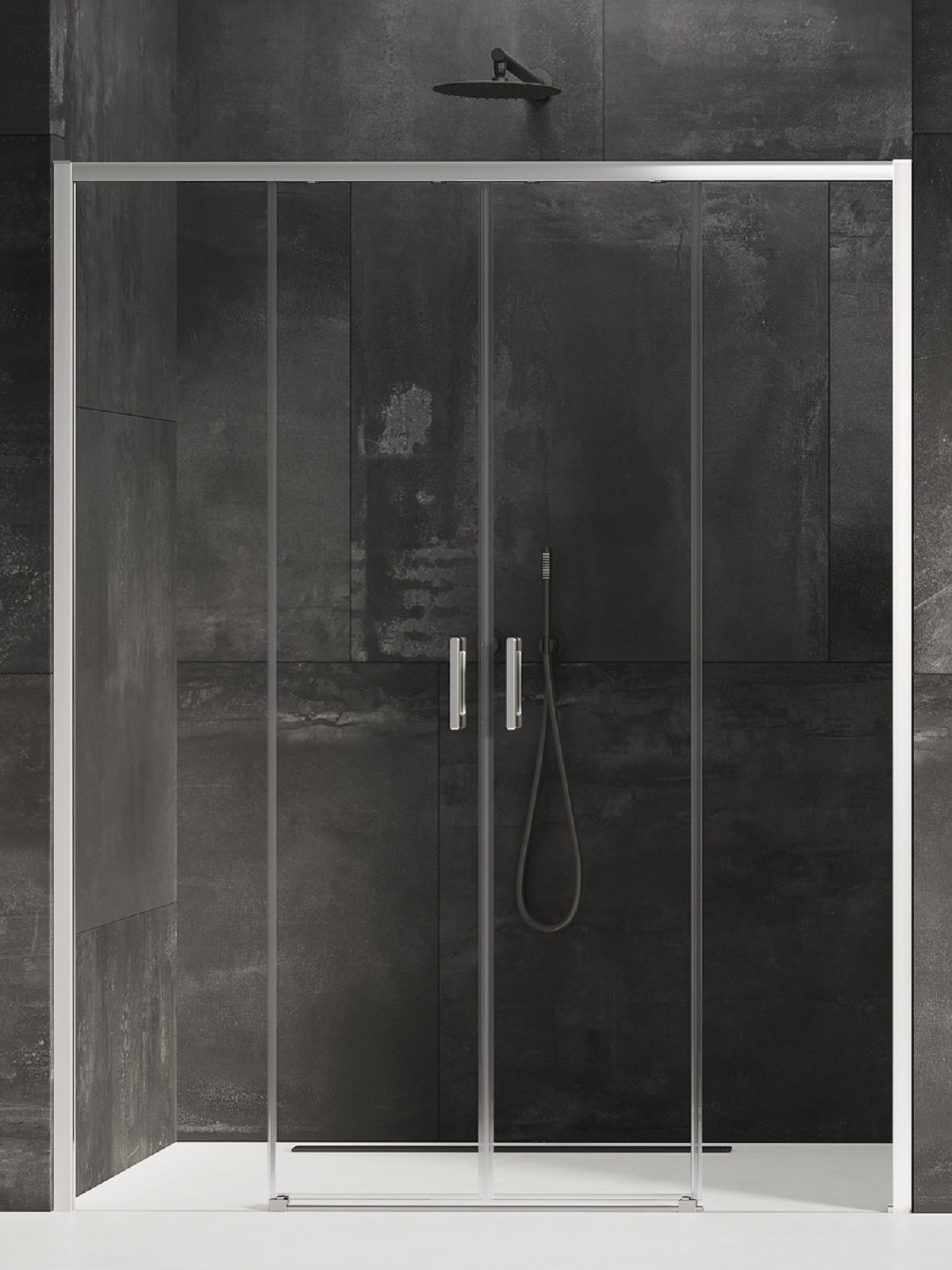 New Trendy Prime puerta de ducha 130 cm corredera cromo brillante/vidrio transparente D-0356A