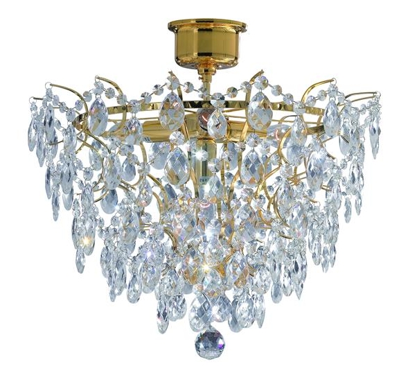 Markslöjd Rosendal lámpara de techo 4x40 W transparente-oro 100510
