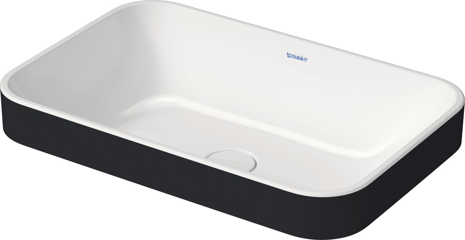 Duravit Happy D.2 lavabo 60x40 cm rectangular sobre encimera blanco-antracita 2359606100