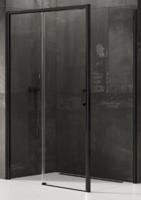 New Trendy Prime cabina de ducha 100x90 cm rectangular negro mate/vidrio transparente D-0316A/D-0129B