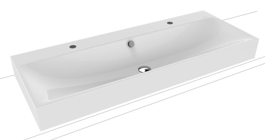 Kaldewei Silenio lavabo 120x46 cm rectangular sobre encimera blanco 906406043001