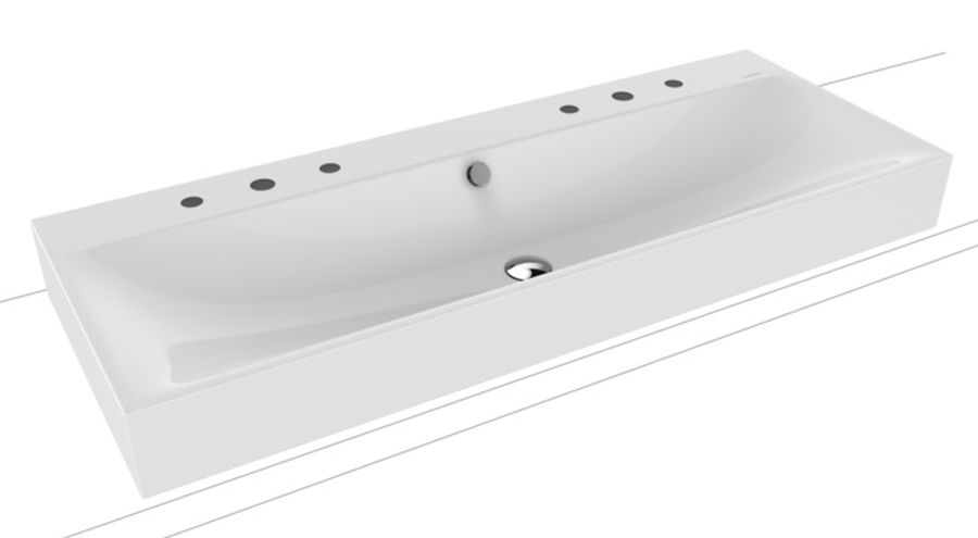 Kaldewei Silenio lavabo 120x46 cm rectangular sobre encimera blanco 906406053001