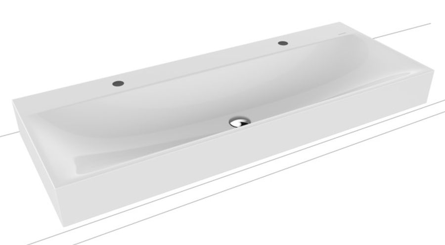 Kaldewei Silenio lavabo 120x46 cm rectangular sobre encimera blanco 906406363001