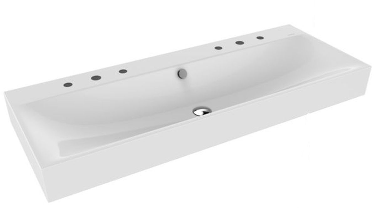 Kaldewei Silenio lavabo 120x46 cm rectangular clásico blanco 904506053001