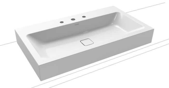 Kaldewei Cono lavabo 90x50 cm rectangular sobre encimera blanco 902206033001