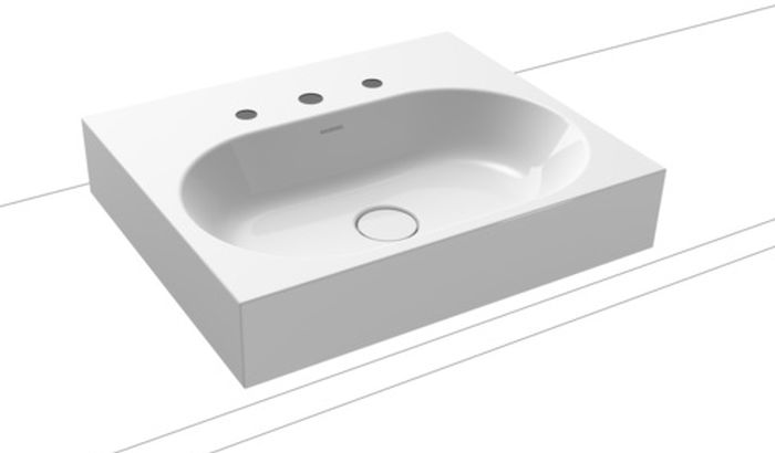 Kaldewei Centro lavabo 60x50 cm rectangular sobre encimera blanco 903006033001