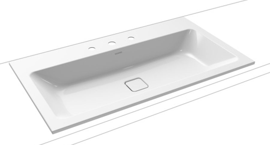 Kaldewei Cono lavabo 90x50 cm rectangular empotrado blanco brillante 901706033001
