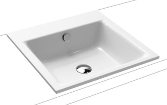 Kaldewei Puro lavabo 46x46 cm cuadrada empotrado blanco 900006003001