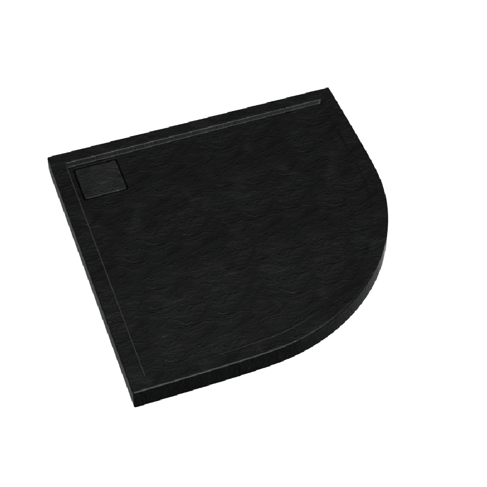 Schedpol Omega Black Stone plato de ducha semicircular 80x80 cm negro 3.0459/C/ST