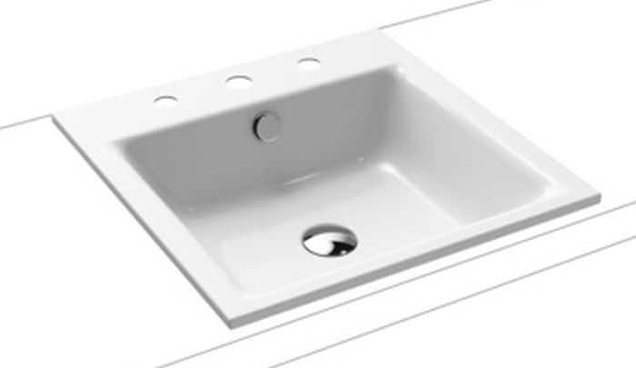 Kaldewei Puro lavabo 46x46 cm cuadrada empotrado blanco 900006033001