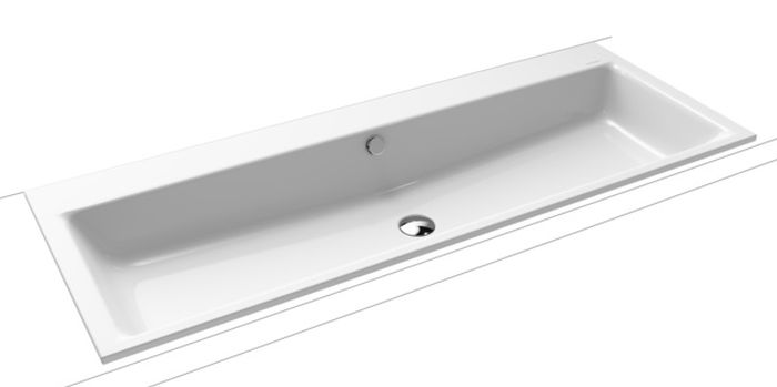 Kaldewei Puro lavabo 120x46 cm rectangular empotrado blanco 907106003001
