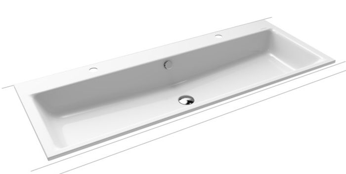 Kaldewei Puro lavabo 120x46 cm rectangular empotrado blanco 907106043001