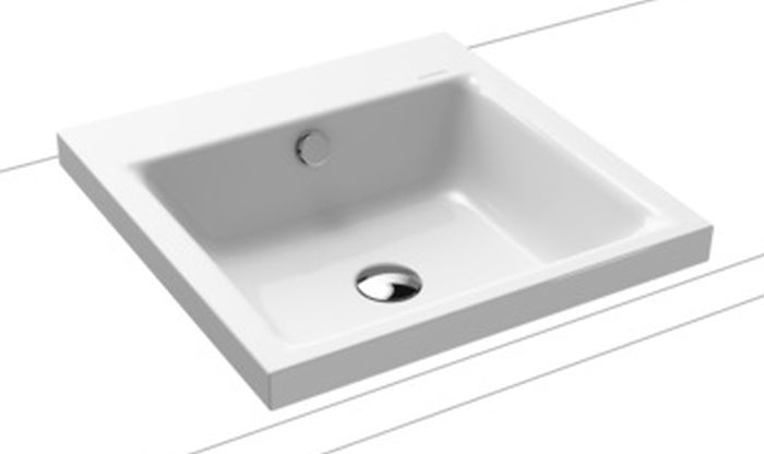 Kaldewei Puro lavabo 46x46 cm rectangular sobre encimera blanco 900306003001