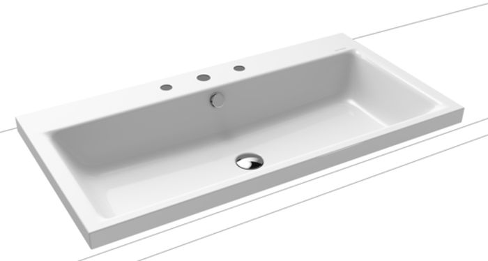 Kaldewei Puro lavabo 90x46 cm rectangular sobre encimera blanco 900506033001