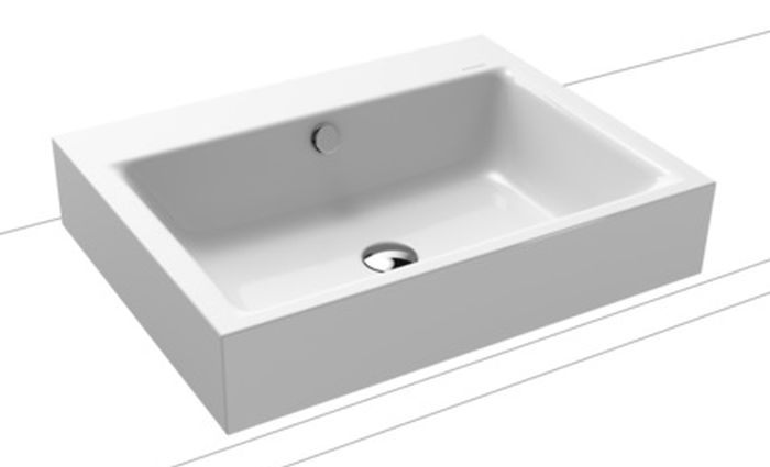 Kaldewei Puro lavabo 60x46 cm rectangular sobre encimera blanco 900706003001
