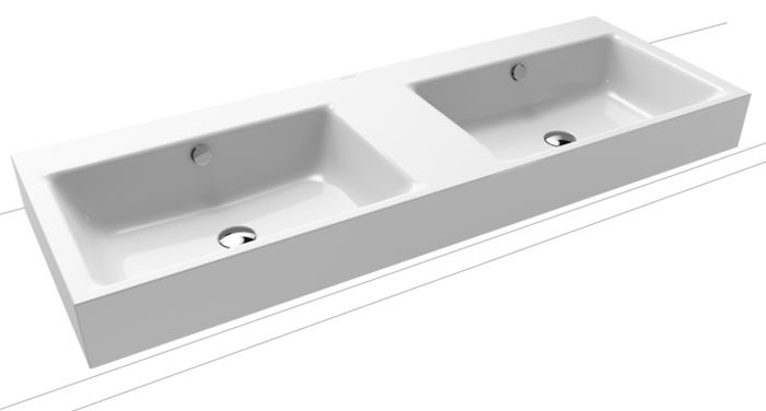 Kaldewei Puro lavabo 130x46 cm rectangular sobre encimera blanco 907206003001