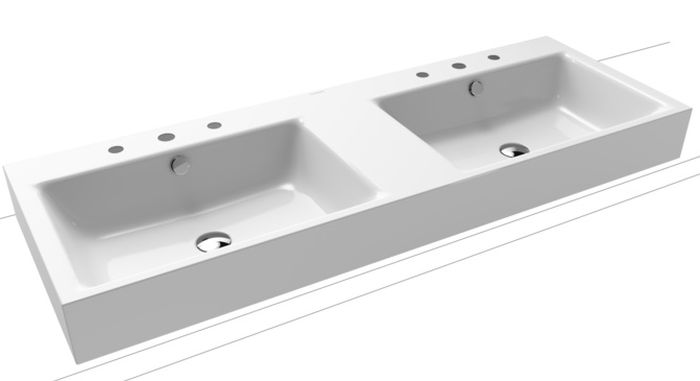 Kaldewei Puro lavabo 130x46 cm rectangular sobre encimera blanco 907206053001