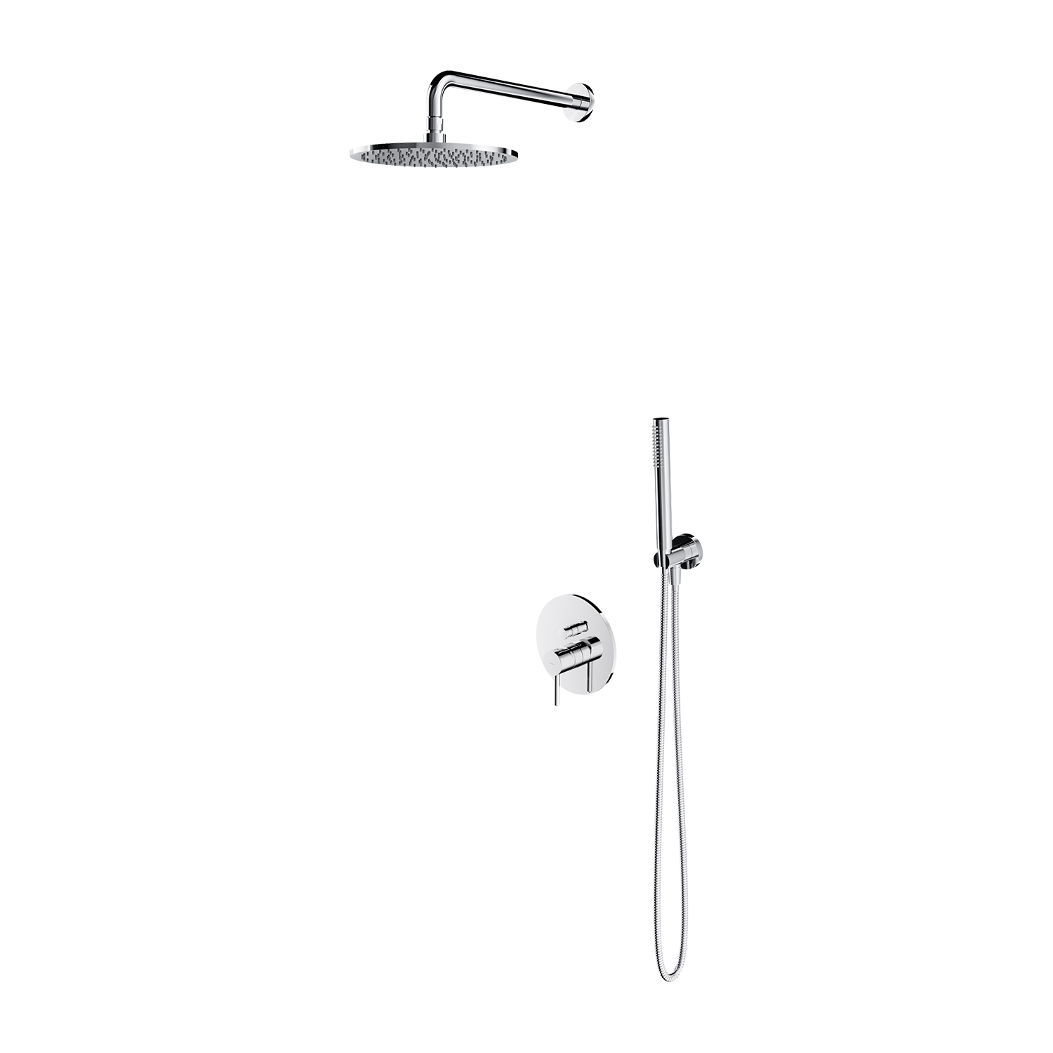 Omnires Y conjunto de ducha empotrado con rociador con efecto lluvia cromo SYSY22XCR