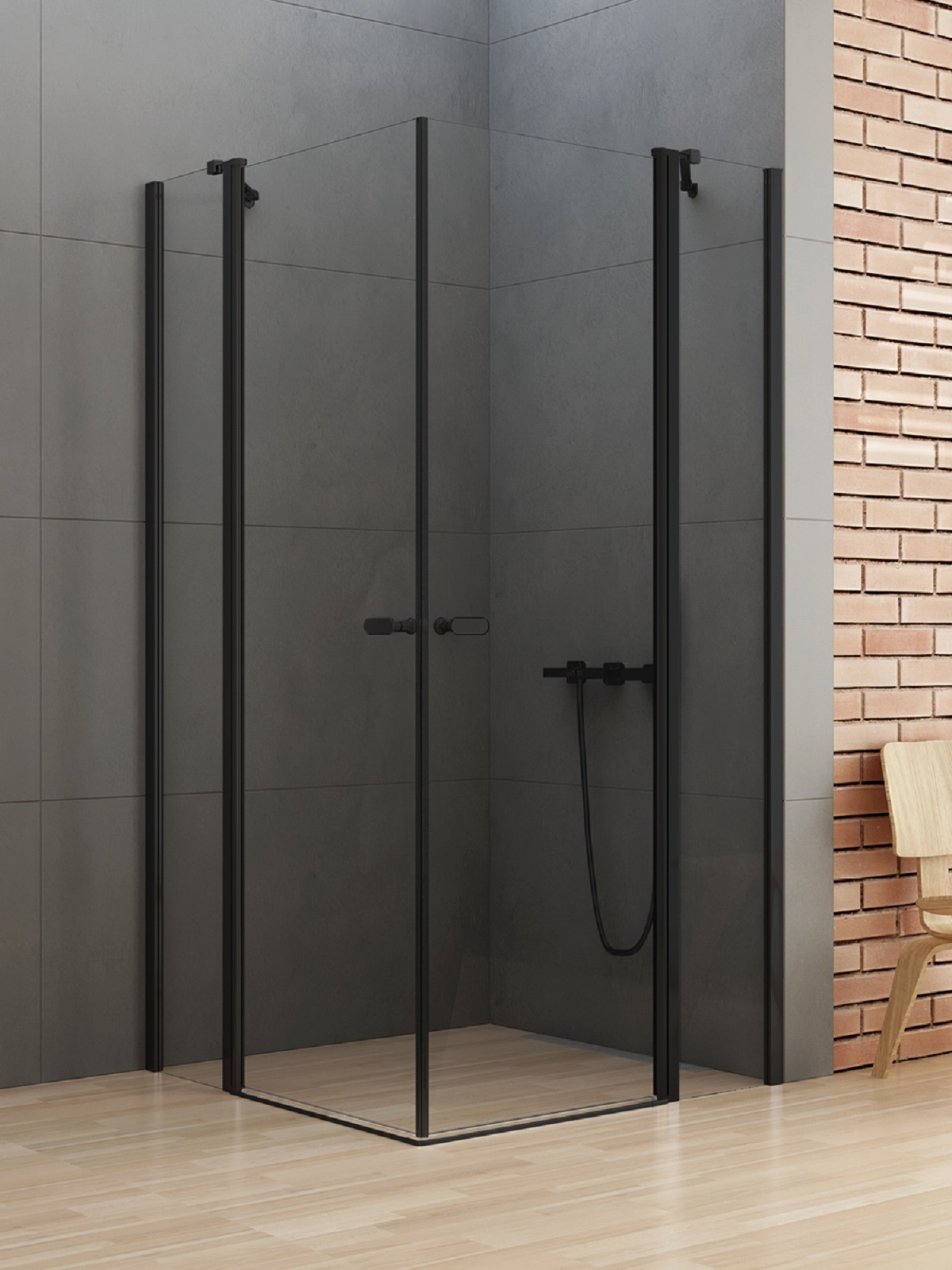 New Trendy New Soleo Black cabina de ducha 120x100 cm rectangular negro mate/vidrio transparente K-0557