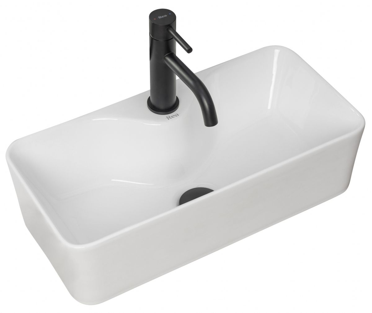 Rea Mery lavabo 50.5x25 cm rectangular sobre encimera blanco REA-U0699