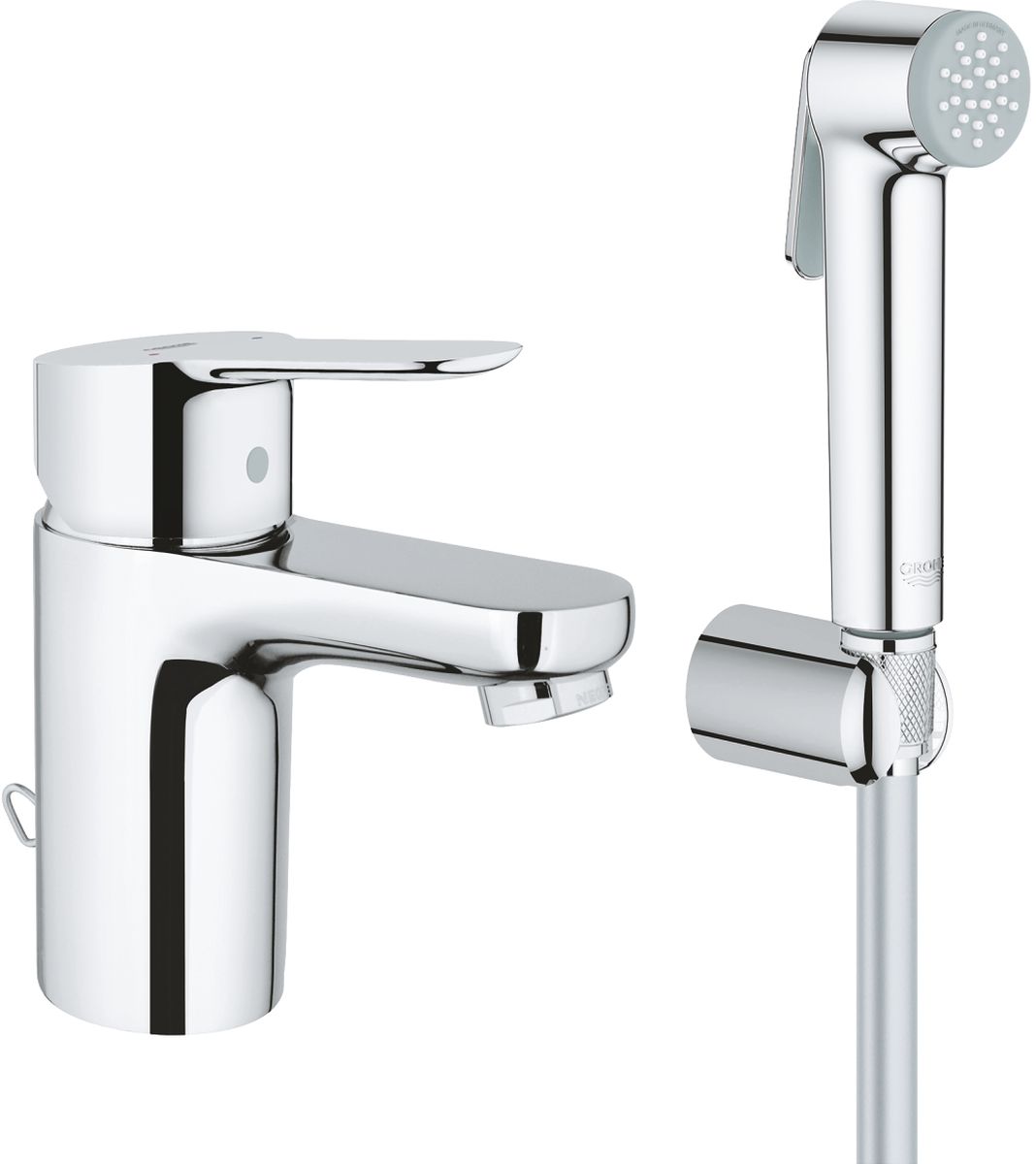 Grohe BauCosmopolitan grifo para lavabo de pie StarLight Chrome 23757000