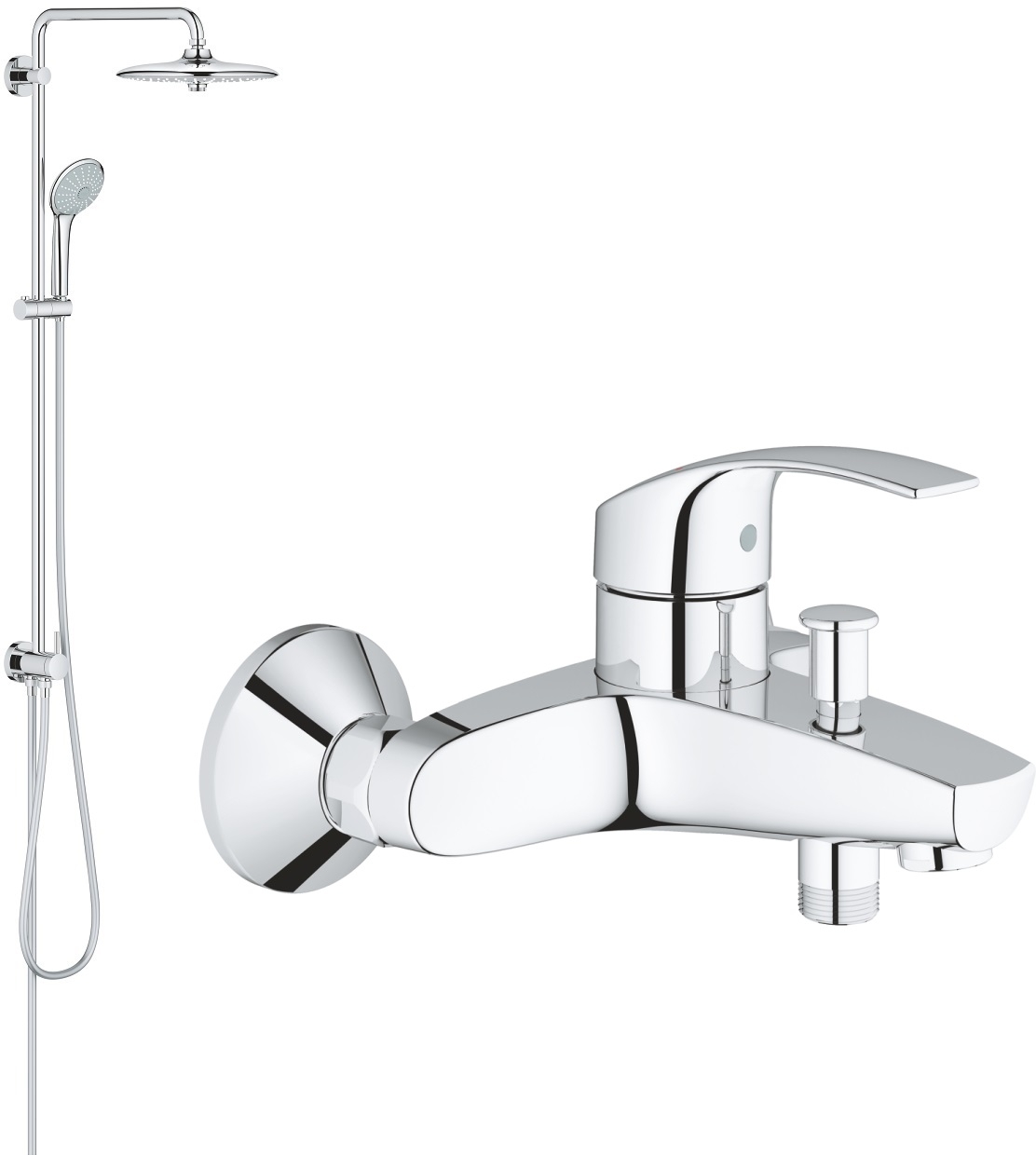 Conjunto conjunto de ducha Grohe Euphoria 27421002, grifo de bañera y ducha Grohe Eurosmart 33300002