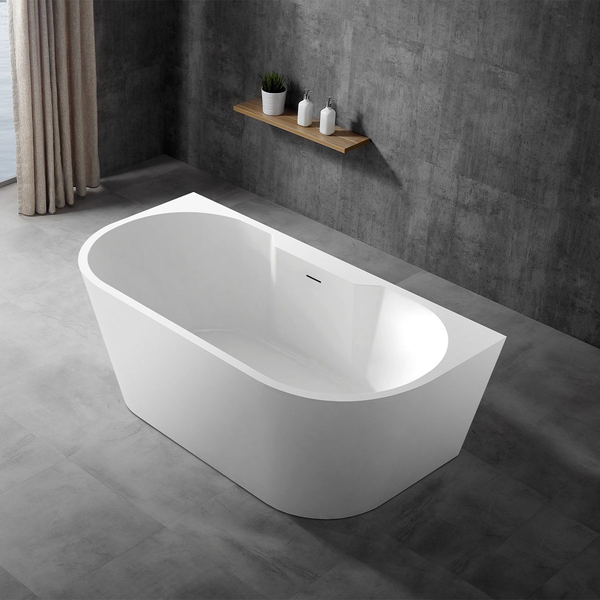 Hagser Greta bañera de pared 170x80 cm oval blanco HGR16000012