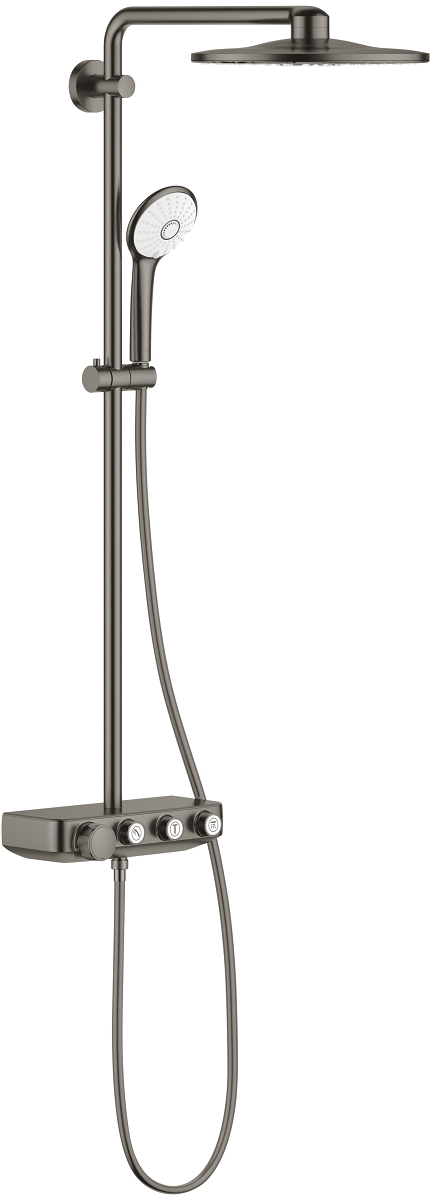 Grohe Euphoria conjunto de ducha a pared con termostato con rociador con efecto lluvia Brushed Hard Graphite 26507AL0