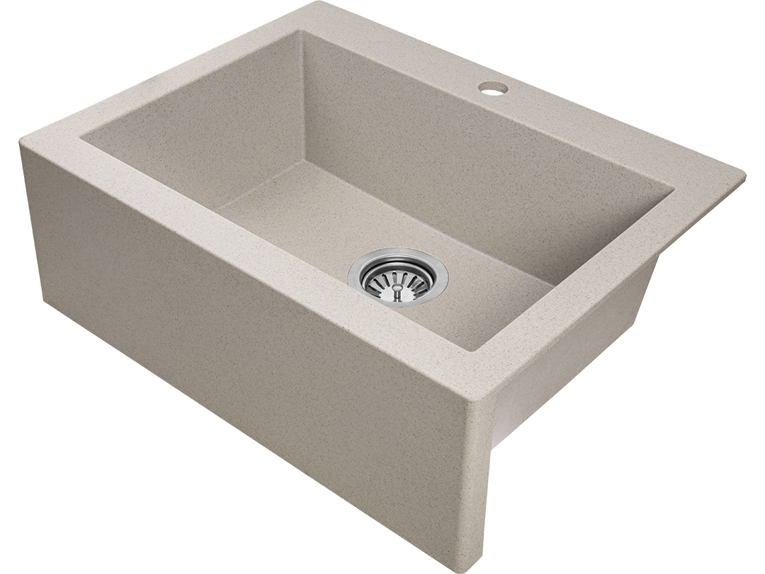 Laveo Komodo fregadero de granito 58x49 cm beige SBK410A