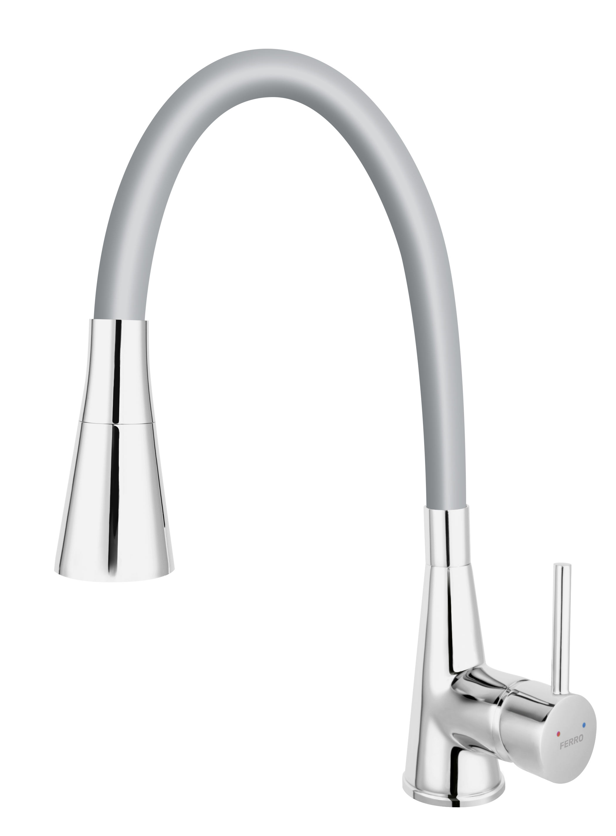 Ferro Zumba II grifo de cocina de pie cromo-grafito/gris BZA42S