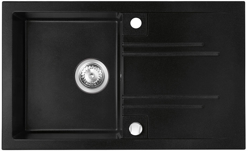 Ferro Mezzo II fregadero de granito 78x48 cm gris/grafito/ónix DRGM48/78BA