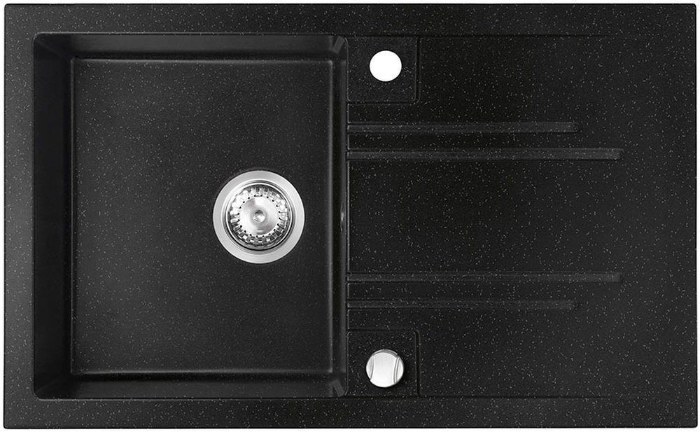 Ferro Mezzo II fregadero de granito 78x48 cm gris/grafito/ónix DRGM48/78HA