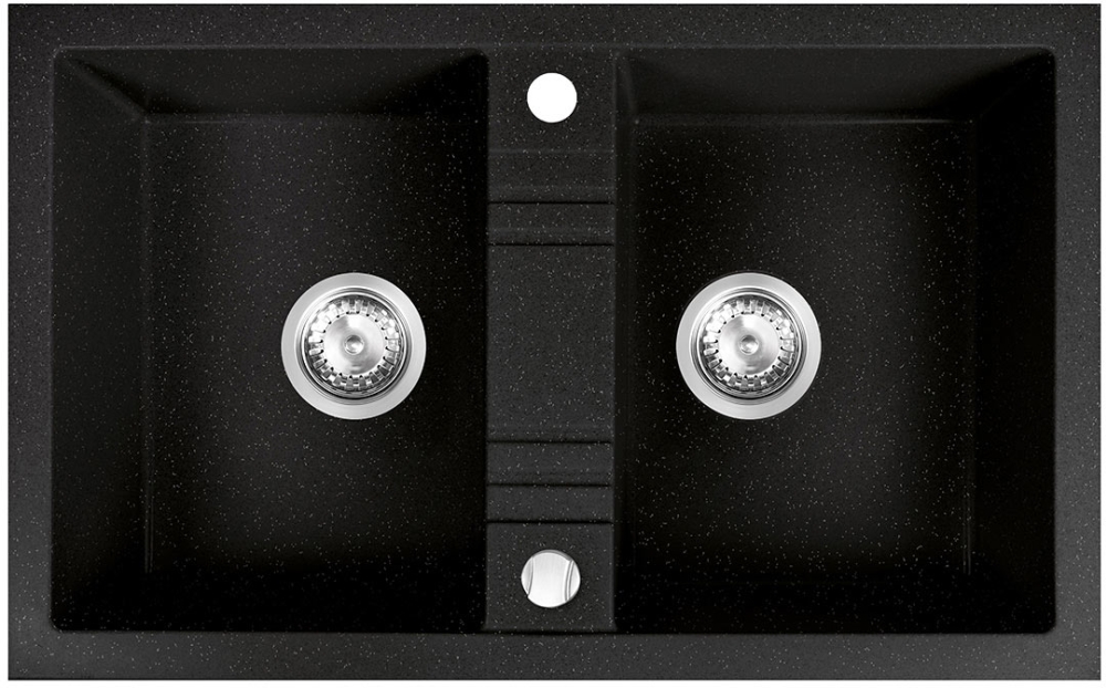 Ferro Mezzo II fregadero de granito 78x48 cm gris/grafito/ónix DRGM2/48/78HA