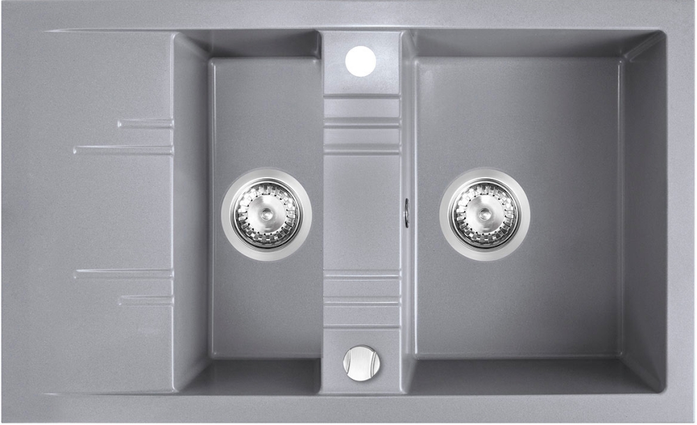 Ferro Mezzo II fregadero de granito 79x48 cm gris/grafito/ónix DRGM3/48/79GA